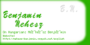 benjamin mehesz business card